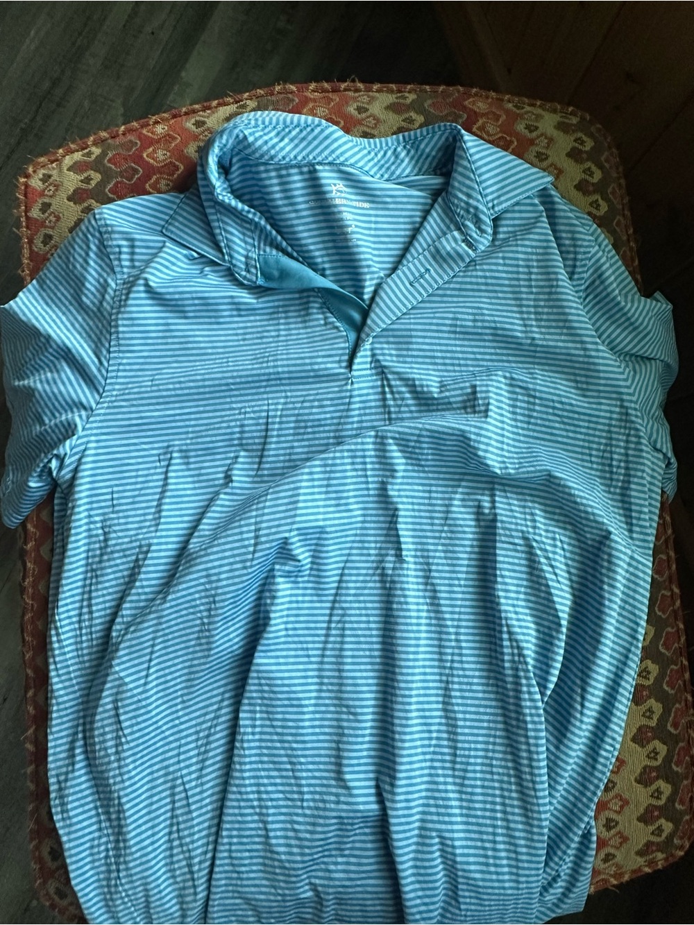 Southern Tide Light Blue & White Striped Polo